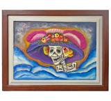 Calavera Catrina Carved Relief Painting
