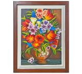 Flores Tropicales Carved Relief Painting