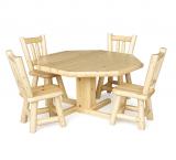 Log Dining Table w/ Reversible Poker Top