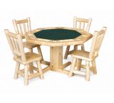 Log Poker Table w/ Reversible Dining Table Top