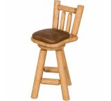 Swivel Log Bar Stool w/ Cushion