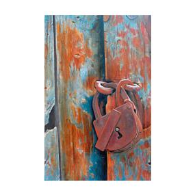 Lock and Door Oil Painting on Canvas