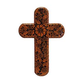 Orange Cross with Black Flowers