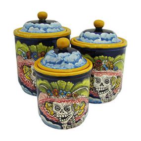 Round Day of the Dead Kitchen Canister