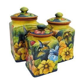 Square Hummingbird Kitchen Canister