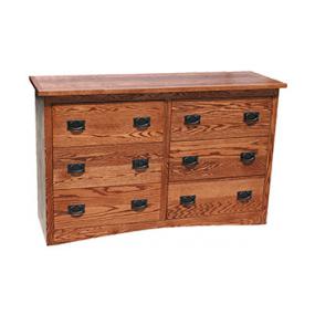 American Mission Oak Small 6-Drawer Dresser
