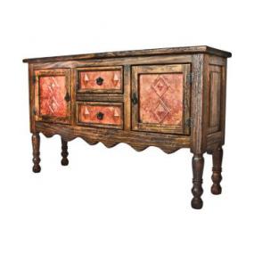Veronica Console Table w/ Copper Doors & Drawers