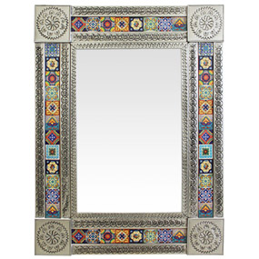 Talavera Tile Mirror w/ Multi-colored Tiles