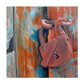 Lock and DoorOil Painting on Canvas