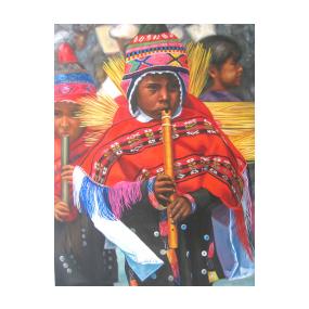 Flautisto Peruano Oil Painting on Canvas
