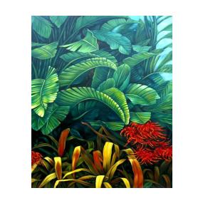 Tropical Garden Oil Painting on Canvas