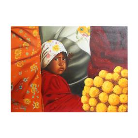 Nina Tarahumara Oil Painting on Canvas