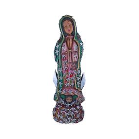 Large Virgin of Guadalupewith Silver Milagros
