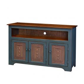 Country TV Stand w/ Tin Panels