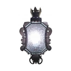 Corona Wall Sconce w/Crackled Glass