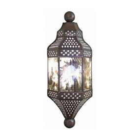 Moroccan Wall Sconce w/Antiqued Glass