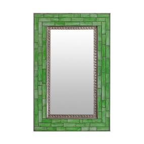 Glass Tile Mirrorw/ Green Glass Tiles