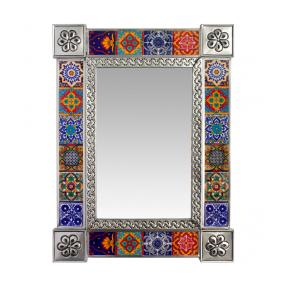 Small Talavera Tile Mirror w/ Multi-colored Tiles
