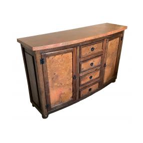 Curved Consolew/ Copper Doors & Drawers