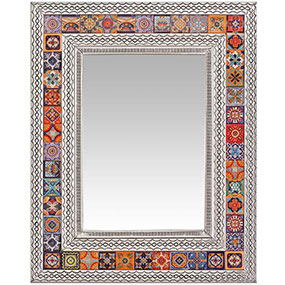 Talavera Tile Mirrorw/ Multi-colored Tiles