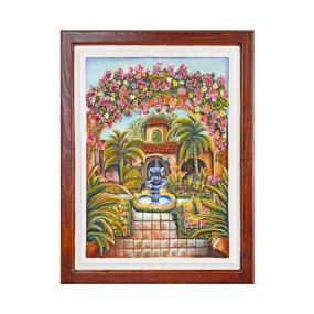 Arch and FountainCarved Relief Painting