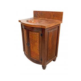 Curved Two-Door Vanity w/ Copper Doors