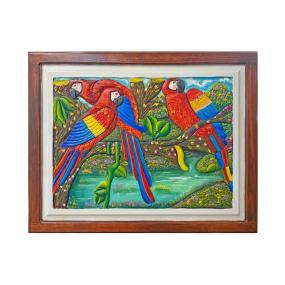 Selva de Vallarta Carved Relief Painting