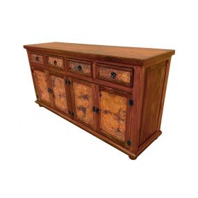 Four Door Sideboard w/ Copper Doors & Drawers