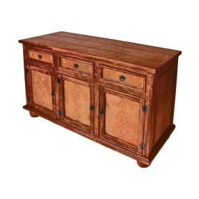 Three-Door Cabinet w/ Copper Doors & Drawers