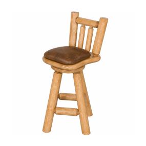 Swivel Log Bar Stool w/ Cushion