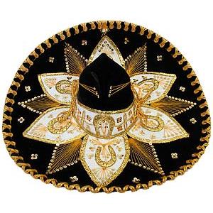 Black & Gold Charro Sombrero