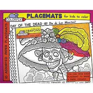Day of the Dead Coloring Placemats & Crayons