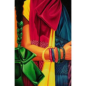 Color Mixteco Oil Painting on Canvas