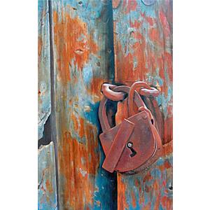 Lock and Door Oil Painting on Canvas