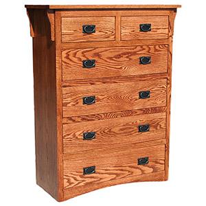 American Mission Oak 6 Drawer Dresser
