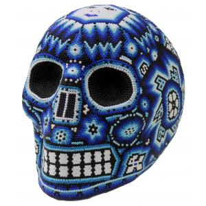 Huichol Skull: Midnight Sun
