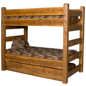 Barnwood Bunk Bed w/ Trundle
