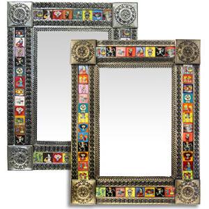 Talavera Tile Mirror w/ Day of the Dead Tiles