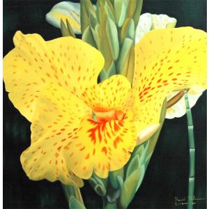 Yellow Orchid Oil Painting on Canvas