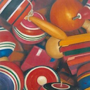 Wooden Toys Oil Painting on Canvas