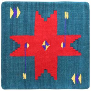 Wool Throw Pillow: Zapotec Design PA1T