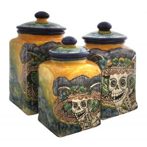 Square Day of the Dead Kitchen Canister
