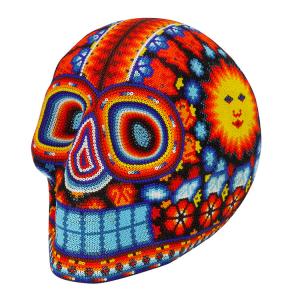 Huichol Skull:Sol Naciente