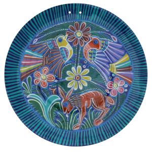 Blue & Turquoise Plate w/ Birds