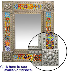 Talavera Tile Mirrorw/ Multi-colored Tiles