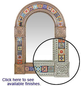 Arched Tile Mirrorw/ Multi-colored Tiles