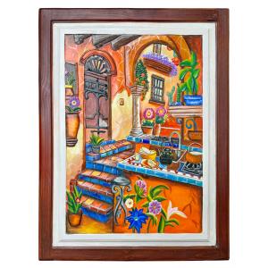 Outdoor Kitchen Carved Relief Painting