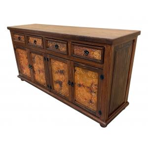 Four Door Sideboard w/ Copper Doors & Drawers