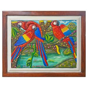 Selva de Vallarta Carved Relief Painting