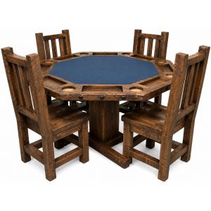 Barnwood Poker Table w/ Reversible Dining Table Top